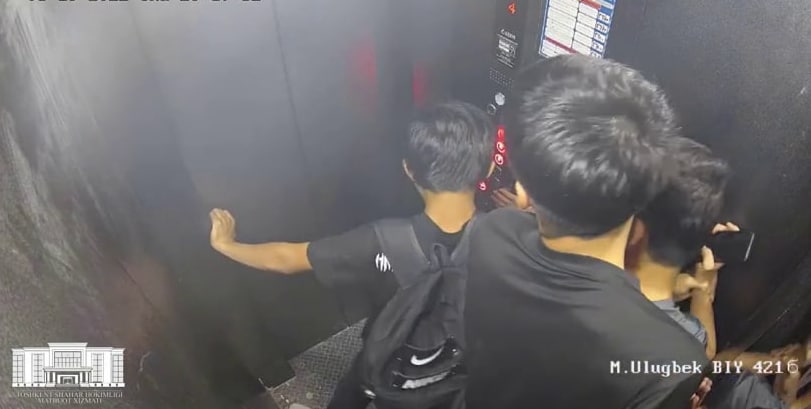 Тошкентда лифтларда бузғунчилик қилганлар тасвирга тушиб қолди — видео
